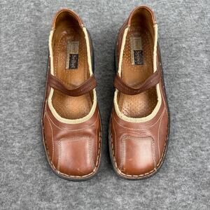 Joseph Seibel Leather Mary Jane Shoes Brown size 39/8-8.5 Walking Comfort